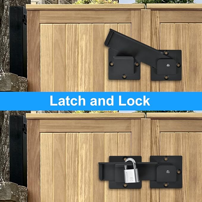 7.5" Flip Gate Latch Lock with Padlock Hole 3Pack, 4mm Heavy Duty Aluminum Alloy Adjustable Door Latch for Sliding Swing Open Door, Outdoor Gate, Wooden Fence, Barn Door, Shed, Garage, Yard