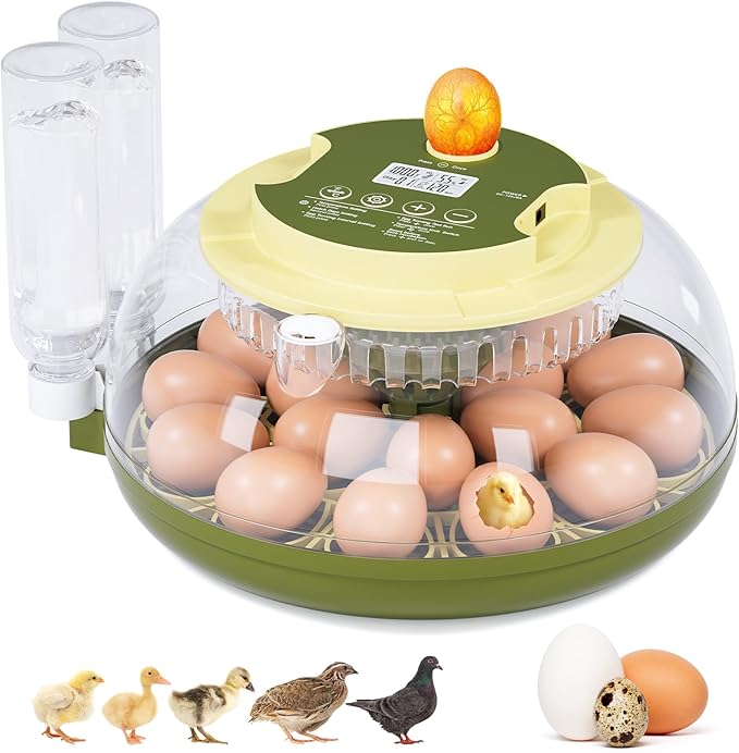 Egg Incubator for Hatching Eggs,Automatic Egg Turning and Humidity Control,Incubators for Chicken, Ducks, Goose, Pigeon, Quail, Parrot Incubator for Farm, Lab, Science Classroom, Home -18 Egg Capacity