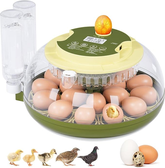Egg Incubator for Hatching Eggs,Automatic Egg Turning and Humidity Control,Incubators for Chicken, Ducks, Goose, Pigeon, Quail, Parrot Incubator for Farm, Lab, Science Classroom, Home -18 Egg Capacity