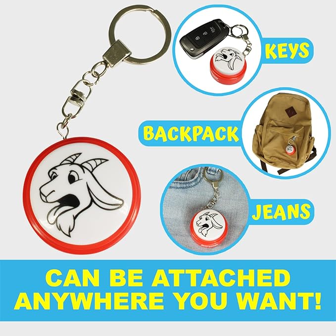 Screaming Goat Button Keychain | Gag Gifts for Men and Women | Screaming Goat Desk Toy Talking Button with a Funny Goat Scream | The Original Goat Scream