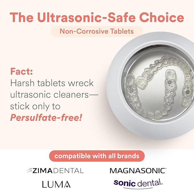 Weiss Naturals Retainer Cleaning Tablets, Invisalign Cleaner, Remove Stains, Odors & Plaque, Night Guard Cleaner PERSULFATE & DYE-FREE 2-Month Supply, Denture Cleaners, 60 Tablets