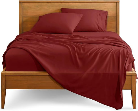Bare Home Twin XL Sheet Set - 1800 Ultra-Soft Microfiber - Double Brushed - Deep Pockets - Easy Fit - 3 Piece Set - Bed Sheets (Twin XL, Rosewood)