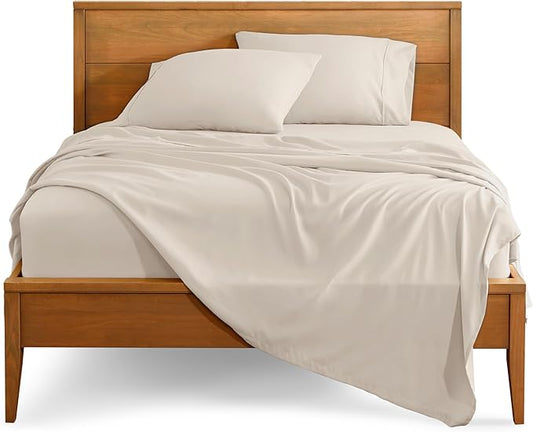 Bare Home King Sheet Set - Luxury 1800 Ultra-Soft Microfiber King Bed Sheets - Double Brushed - Deep Pockets - Easy Fit - 4 Piece Set - Bedding Sheets & Pillowcases (King, Wheat)