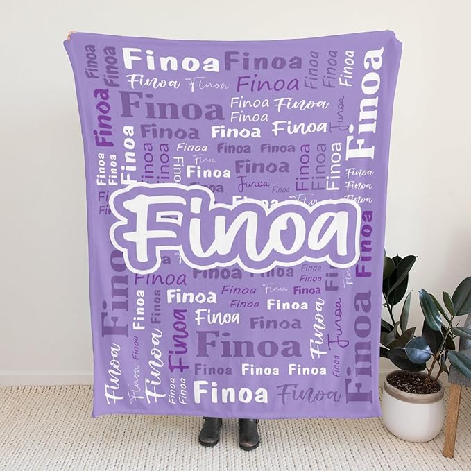 Custom Blanket with Name Personalized Blankets for Kids Adult Boys Girls Flannel Monogrammed Customized Blankets Throw (30''x40'')