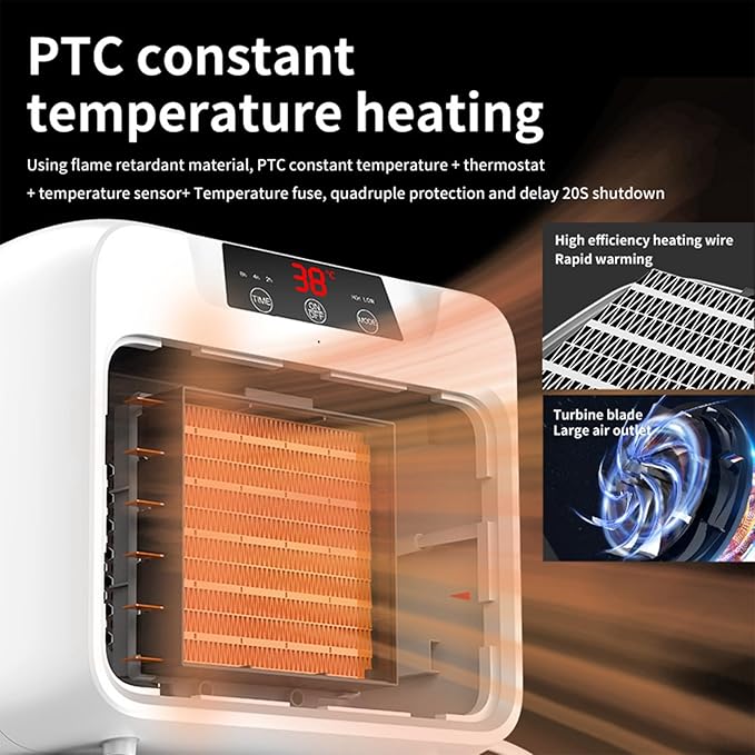 Pet House Heater For Outdoor And Indoor Use, Safe Powered Heater For Dog House, Chicken-Coop And Rabbit-Hutch, Wall-mounted Design With Overheat Protection & Anti-Chew Cord