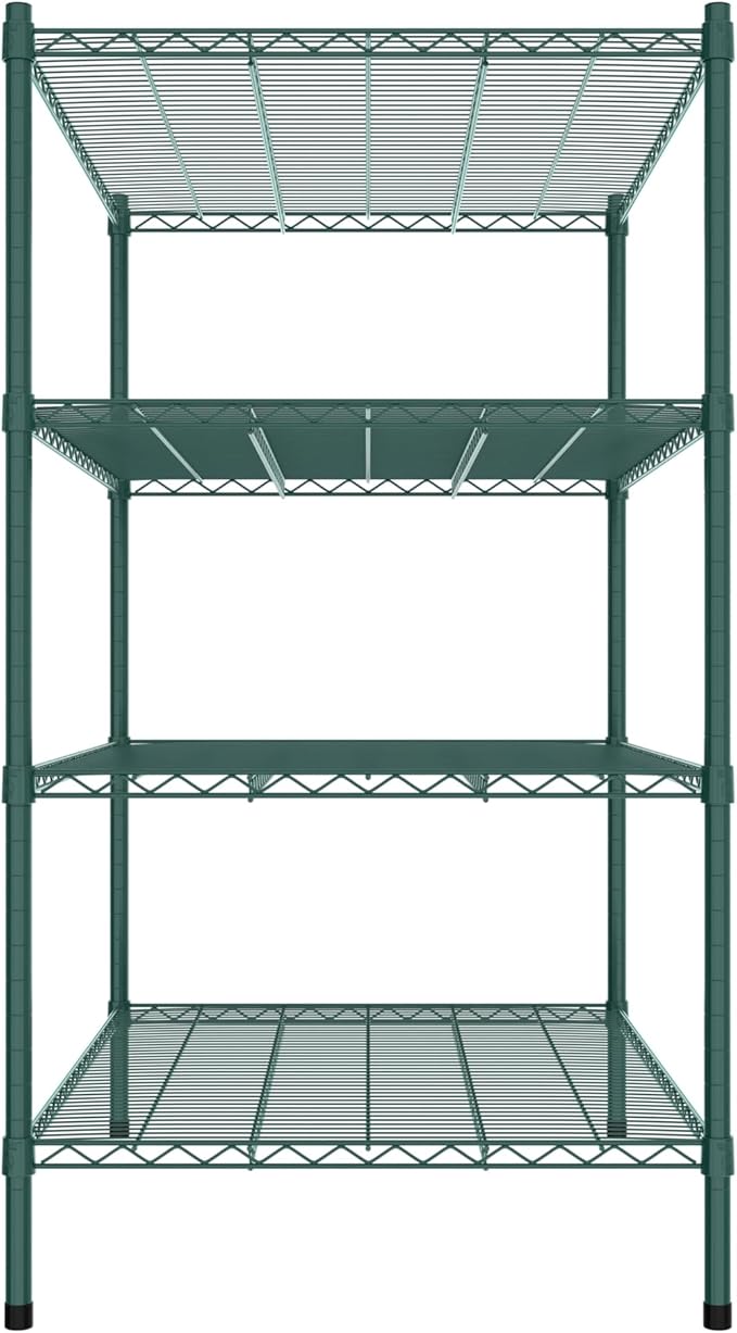 Commercial NSF Listed Green Epoxy Stationary Wire Shelving Kit 30" x 42" x 54", with 4 Shelves Perfect for Warehouse, Walk-in Refrigerator, Freezer, Grocery Store, Restaurant, Dishroom