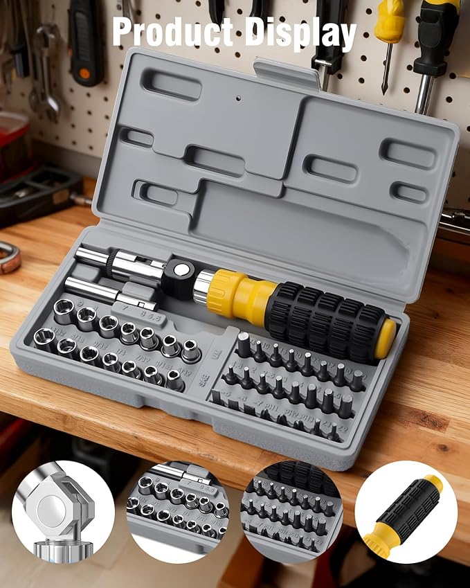 41Sets Magnetic Socket Wrench Screwdriver Set Multifunction Screwdriver Precision Set Tool Socket Wrench Combination Tool Kit
