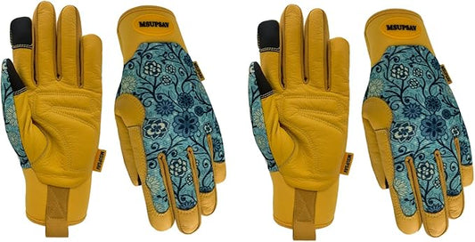 Thorn Proof&Puncture Resistant Gardening Gloves with Grip,Garden Glove for Women, Leather Yard Work Gifts