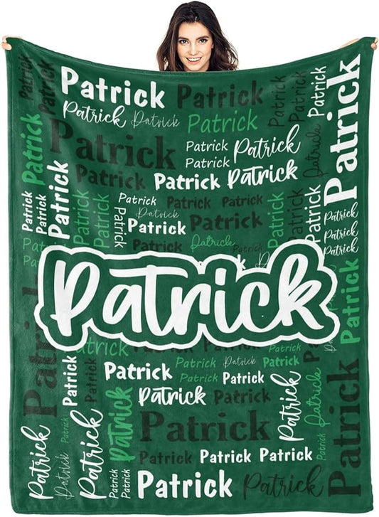 Custom Blanket with Name Personalized Blankets for Kids Adult Boys Girls Flannel Monogrammed Customized Blankets Throw (60''x80'')