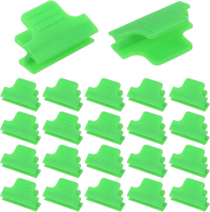 20-Pack Greenhouse Clamps for 1/4 Inch PVC Pipe, Greenhouse Film Clamps Shading Net Rod Clip for Garden Net/Row Cover/Greenhouse Plastic [Grass Green]