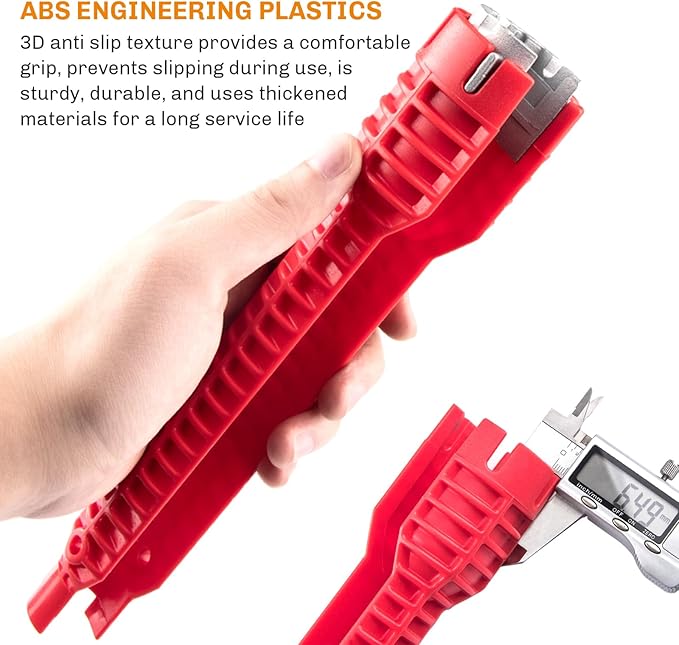 Tap Spanner Tool, 12-in-1 Multi-Functional Faucet Wrench, Comfortable Grip, Anti-Slip, for Sink, Bathroom & Kitchen Plumbing, Faucet Installation, Plumbing Repair Kita