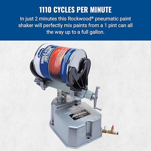 Rockwood Pneumatic Paint Shaker | Heavy Duty Air Powered Paint Can Shaker Machine for Automotive and House Paints | Easy to Operate and Fits Standard 1 Pint - 1 Gallon Round Paint