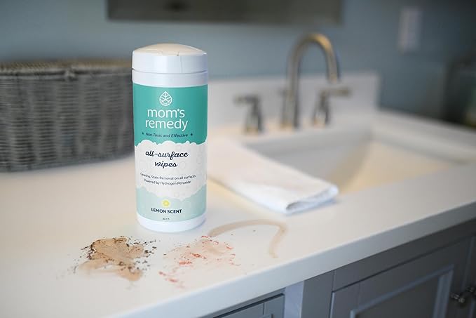 MOMREMEDY Hydrogen Peroxide Cleaning Wipes | All Purpose Cleaner and Stain Remover | Multipurpose for Kitchen, Bathroom, All Surfaces