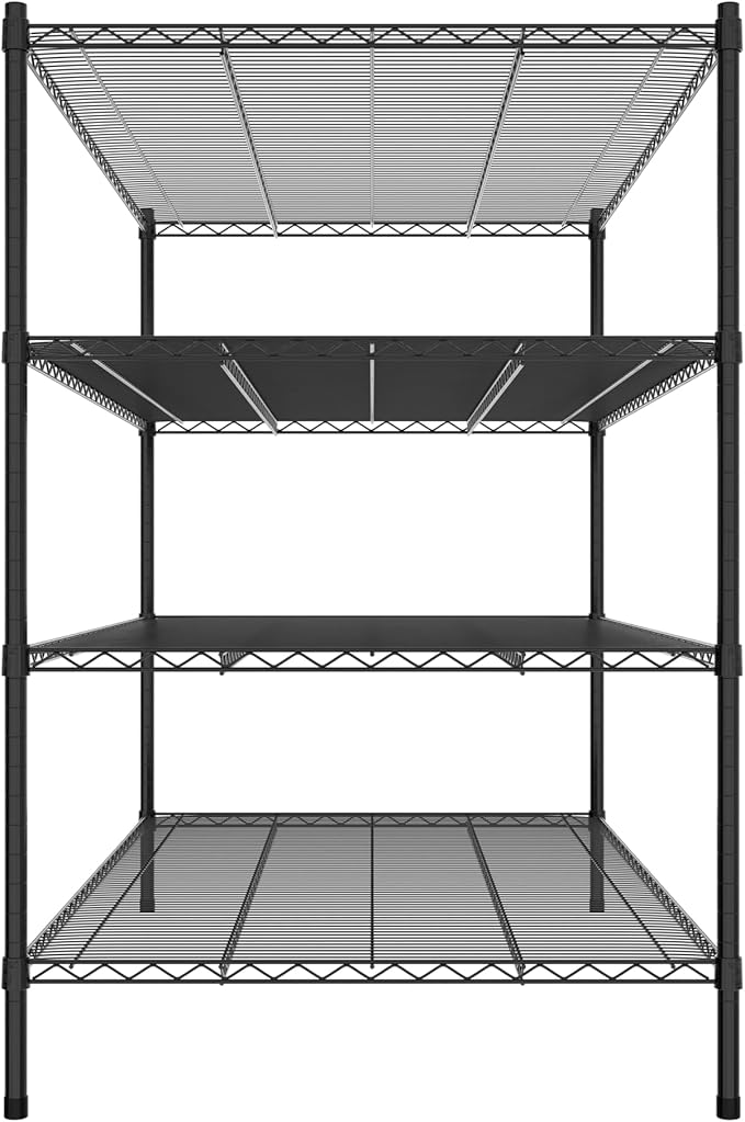 Commercial NSF Listed Black Epoxy Stationary Wire Shelving Kit 36" x 60" x 54", with 4 Shelves Perfect for Warehouse, Walk-in Refrigerator, Freezer, Grocery Store, Restaurant, Dishroom
