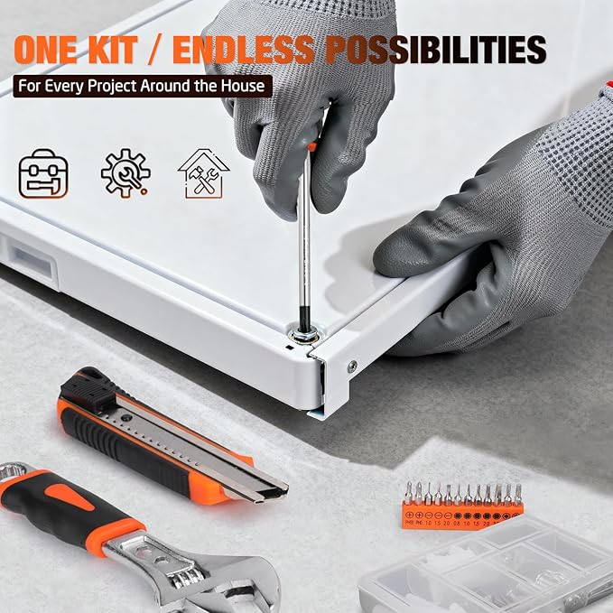 248-Piece Tool Set - General Household Hand Tool Kit with Plastic Toolbox Storage Case for Men, Home Repair, DIY Projects