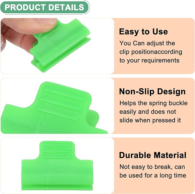 100-Pack Greenhouse Clamps for 5/16 Inch PVC Pipe, Greenhouse Film Clamps Shading Net Rod Clip for Garden Net/Row Cover/Greenhouse Plastic [Grass Green]