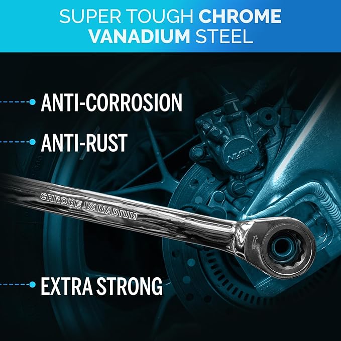 TOOLGUARDS 17mm Wrench - Ratcheting Wrench - Slim Profile - Ratchet Wrench - 100% Lifetime Satisfaction Guarantee