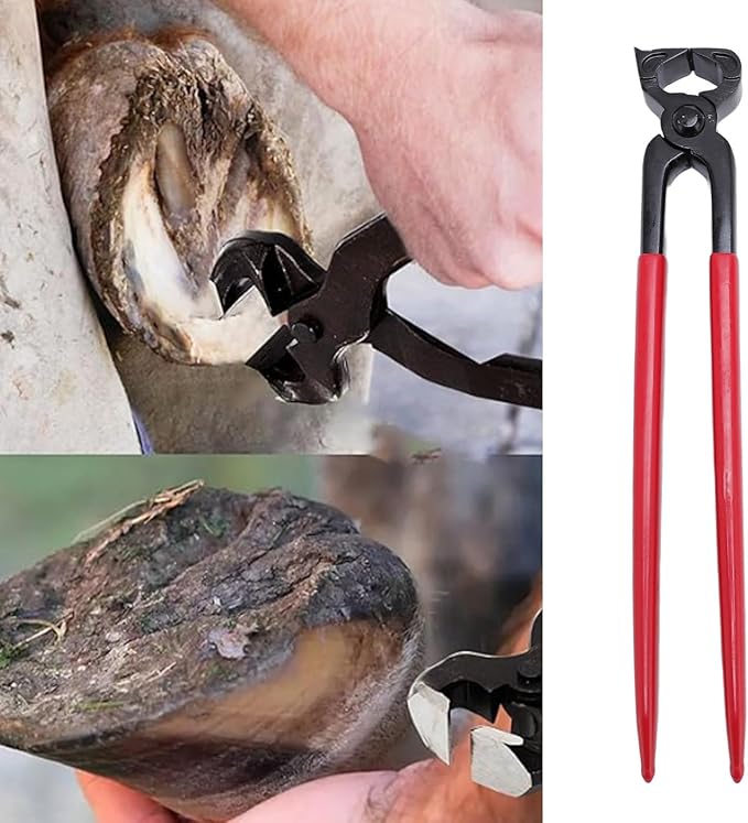 Horse Hoof Nipper 2in Opening Steel Hoof Trimmer Horseshoe Pliers for Equestrian Clubs Horse Owners Farmers