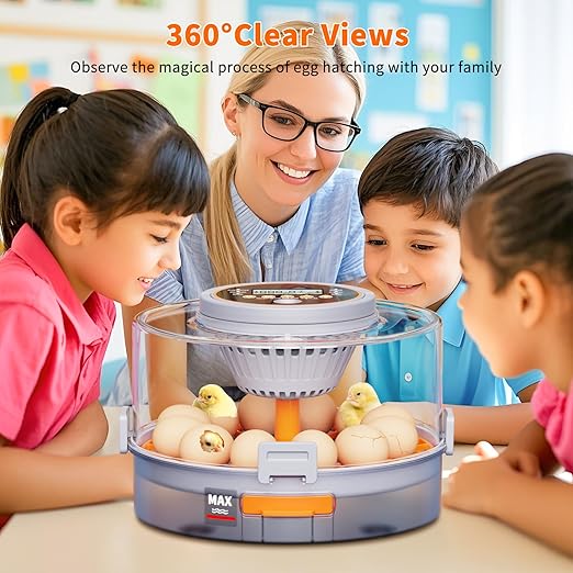 Egg Incubators for Hatching Eggs with Automatic Egg Turning and Humidity Control Intelligent Temp Eggs Candler for Chicken Quail Duck etc. Eggs, Suit for Beginner Backyard Hobbyist Students Education