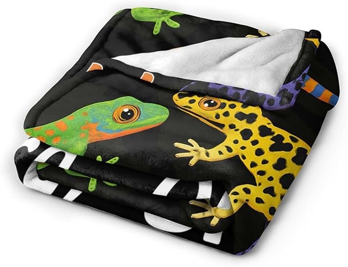 Lizard Blanket Gifts for Girls Boys Reptiles Lovers Throw Blankets Cozy Plush Fleece Lizards Decor Flannel Fuzzy for Kids Women Men 60"X50"