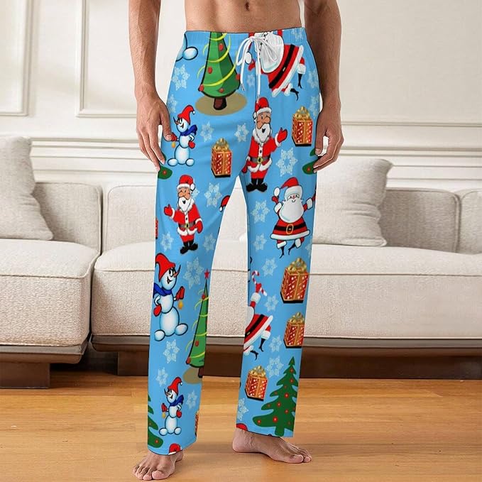 Funny Mens Pajama Pants Lightweight Soft Lounge Pant Sleep Pj Bottoms for Men With Pockets