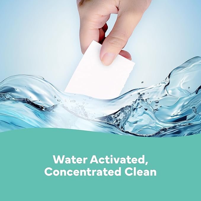 Tru Earth Compact Dry Laundry Detergent - Up to 128 Loads (64 Sheets) - Paraben-Free - Original Eco-Strip Liquidless Detergent, Travel | Packaging May Vary