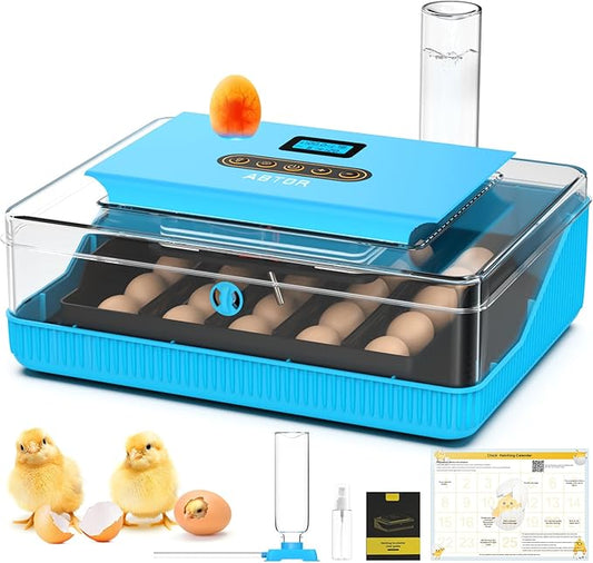 25 Egg Incubator Digital Poultry Hatcher Machine with Automatic Egg Turning, incubators for Hatching Eggs, Temperature & Humidity Control, LED Screen, General Purpose Incubator