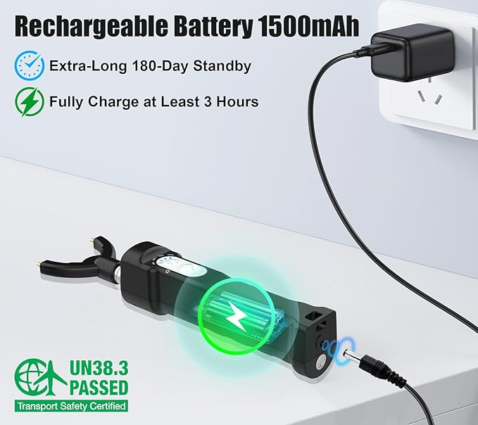 Cattle Prod Rechargeable with Led Light, Waterproof Cattle Prod for Dogs, Retractable Cattle Prod Self Defense, Lightweight Dog Cattle Prod Livestock, Cow Prod, Electric Cattle Prod, 37 Inch, Black