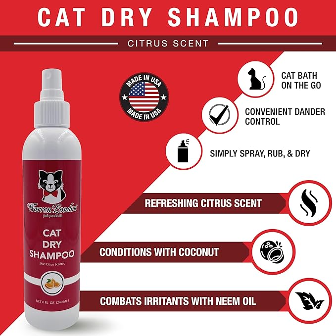 Warren London Ultimate Cat Grooming Gift Box – 5-in-1 At-Home Spa Kit with Detangler Spray, Hydrating Butter, Waterless Dry Shampoo, Self-Cleaning Pin Brush & Nail Clippers, $70 Value