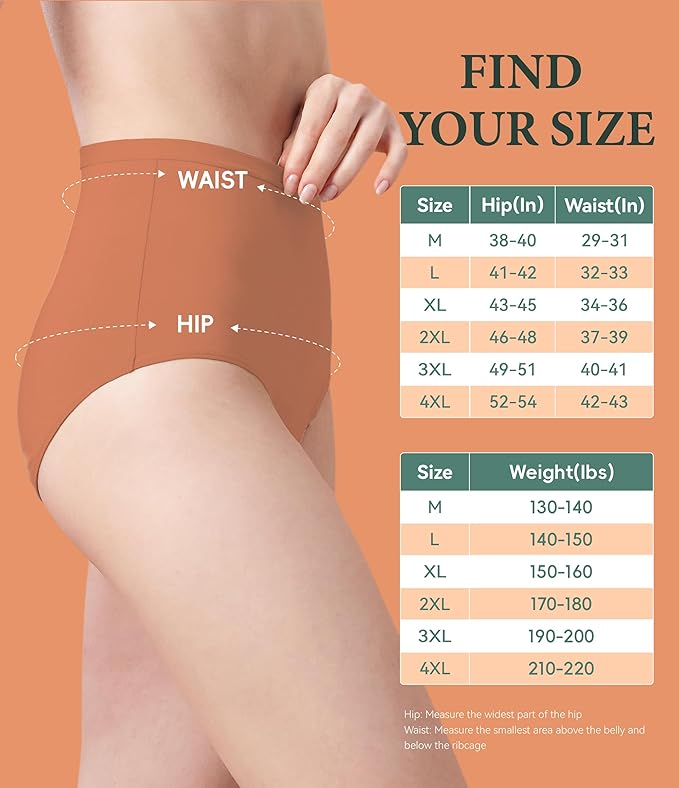 Womens Washable Incontinence Underwear Bladder Leak Proof Odor Control Briefs 56 ml Absorbency Panties 3 Pack (Black-Brown-Pink, XL)