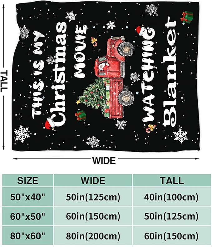 Dynova Christmas Truck Blanket Cozy Plush Snowflakes Throw Blankets Fuzzy Flannel Fleece Christmas Decor Gifts for Girls Boys Women Men 50"X40"