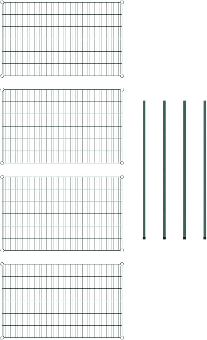 Commercial NSF Listed Green Epoxy Stationary Wire Shelving Kit 30" x 48" x 54", with 4 Shelves Perfect for Warehouse, Walk-in Refrigerator, Freezer, Grocery Store, Restaurant, Dishroom