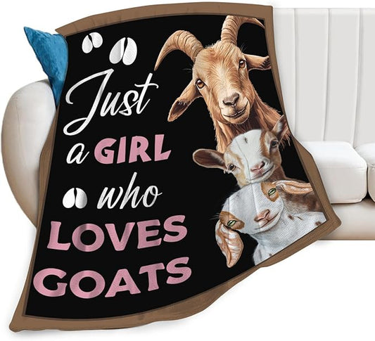 Goat Blanket for Girls Women Goats Gifts Lovers Throw Blankets Cozy Plush Fleece Animal Flannel Fuzzy for Couch Chair Bed 50"X40"