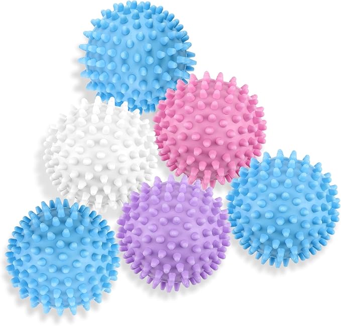 6 Pack Laundry Balls for Dryer, Dryer Balls Laundry Reusable, Dryer Ball Plastic Pellet Packs for Fabric Soften, Reduce Wrinkle and Less Static Cling