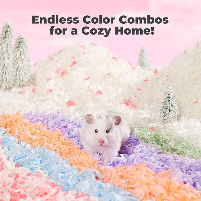 mini&moe Rabbit Bedding 23 Liters: Hamster Bedding Dust-Free and Odor Control Moisture Absorbent Natural Paper Small Pet Bedding - for Guinea Pigs, Hamsters, Rabbits, and Small Animal