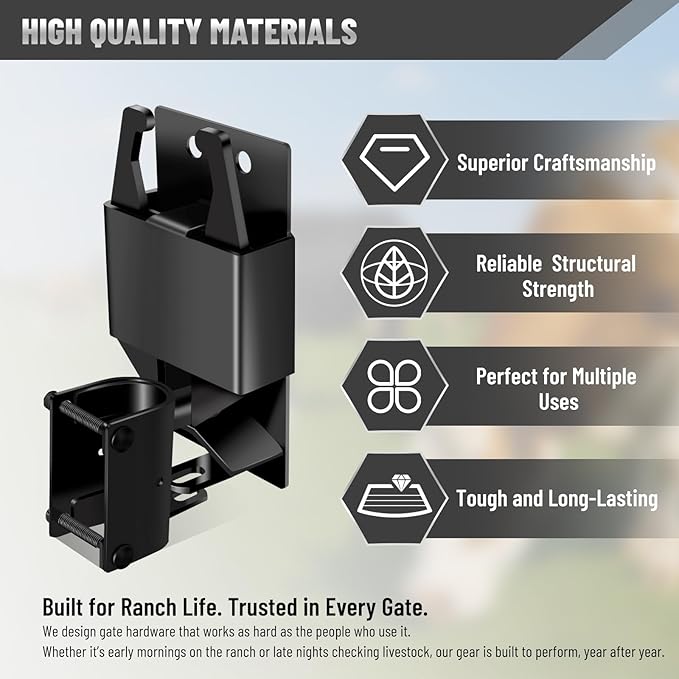 2 Pcs Farm Gate Latch, Heavy Duty 2 Way Gate Latch Lockable, Livestock Gate Latches for Metal Gates, Ranches, Farms, Stables, Horse Corrals, Pet Cages, Black Hardware with Screws