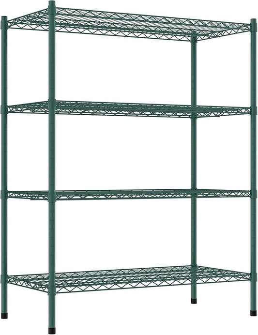 Commercial NSF Listed Green Epoxy Stationary Wire Shelving Kit 21" x 42" x 54", with 4 Shelves Perfect for Warehouse, Walk-in Refrigerator, Freezer, Grocery Store, Restaurant, Dishroom