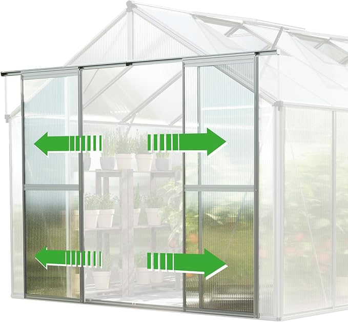Greenhouse Topas 2 Aluminum Frame 7.4 x 4.4 ft with Approx. 6 mm Polycarbonate Panels