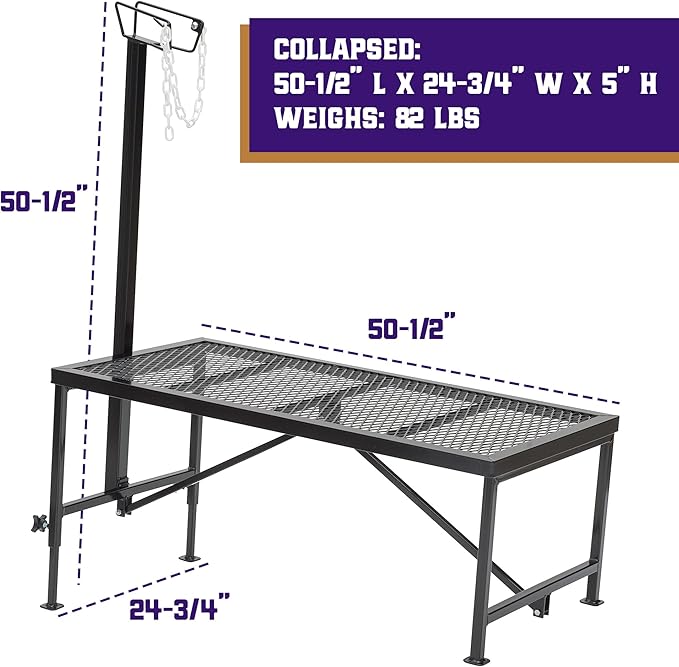 Weaver Leather Livestock Steel Trim Stand - Adjustable and Durable Trimming Stand for Sheep, Goats, and Other Livestock - Wire Headpiece Holds Animals in Place During Grooming, Black, 1 Ct (Pack of 1)