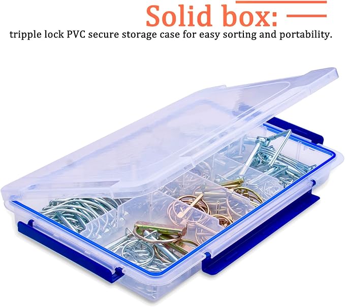 200Pcs Heavy Duty Pin Assortment Kit - Hitch Pins R Clip Hair Pins- Lynch Pins - PTO Pins - Shaft Locking Pins - for Trucks Trailers Tractors Mowers 3 Point Accessories, Vans etc
