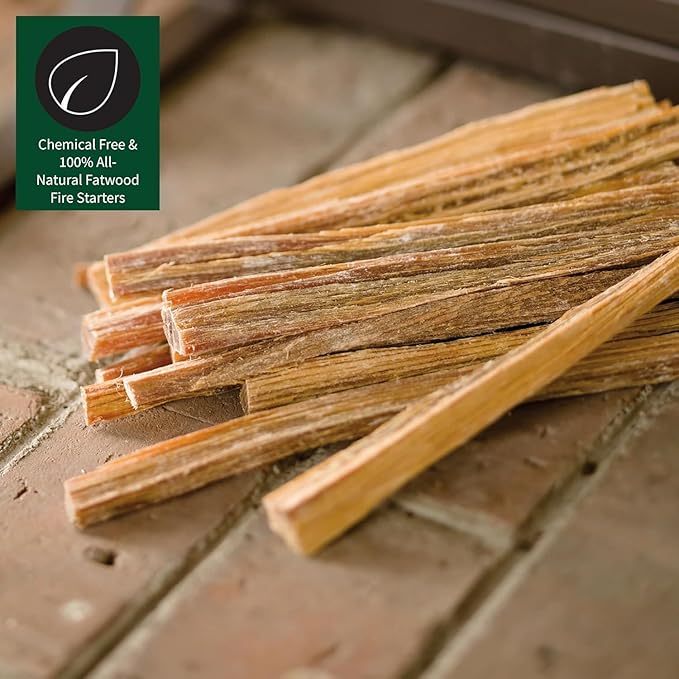 Plow & Hearth 10 LBS Fatwood Fire Starter Sticks Organic Kindling, Easy Ignition Fat Wood, All Natural Firestarters for Fire Pit, Wood Stoves, Fireplaces, Campfires, Bonfires, BBQ
