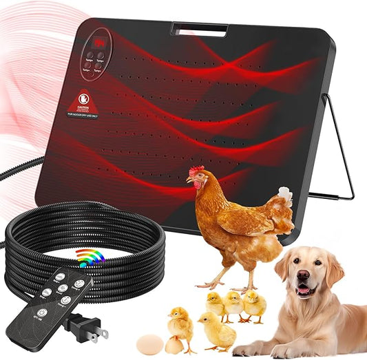 Upgraded Chicken Coop Heater,200W Safe Chicken Heater for Coop, Chick Heating Plate Radiant with Thermal Protector,Energy Efficient Heater with High Temperature Alert for Winter Chicks Poultry Animals
