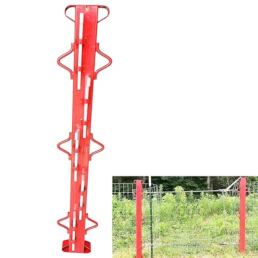 Woven Wire Fence Stretcher Bar 4ft with 5 Wedges, Wire Stretcher Fence Suitable for Fixing Fences on Pastures,Farms, Garden Barriers,Orchard Professional Use