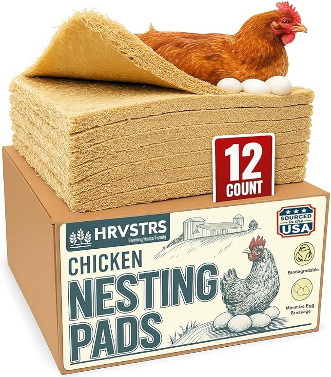 Nesting Pads for Chicken Coop Accessories - 12 Pack - Aspen Bedding for Chicken Nesting Box Rabbit Hutch - Organic Chicken Supplies