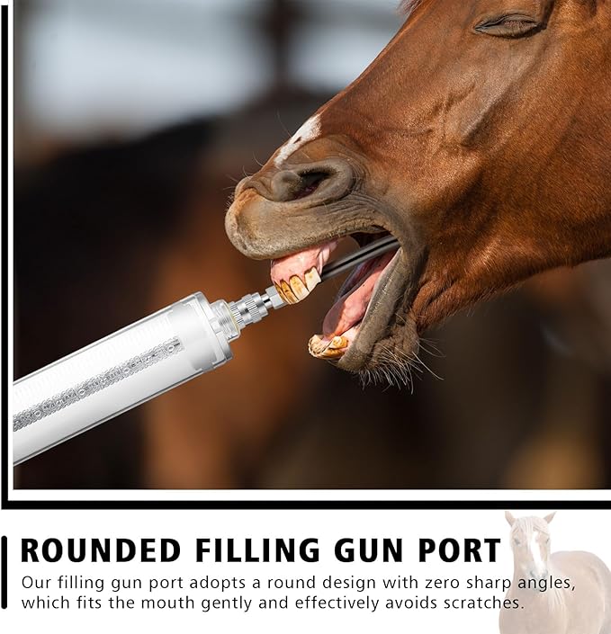 2 Pcs 100ml Large Cattle Drench Gun Big Dosage Feeding Gun Reusable Veterinary Medicine Syringe Continuous Dosing Feeding Dispenser Device for Pig Cow Sheep Goat Horse Livestock(Stylish)