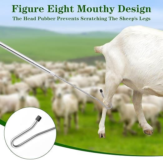 Sheep Catching Tools Stainless Catching Sheep Leg Crook The Length can be Adjusted Freely Goat Catcher Hook Poultry Leg Trap Hook Pole Must-Have Sheep catching Tool for Farms and breeding Farms