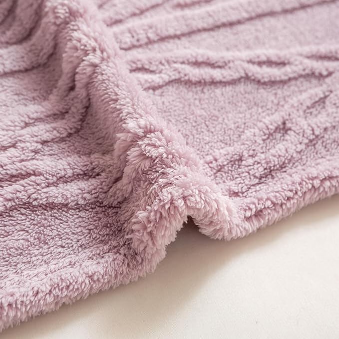 YUSOKI Sherpa Queen Size Blanket-3D Stylish Design Super Soft Fuzzy Cozy Warm Blanket Thick Plush Fluffy Furry Blankets for Teen Girls Women Couch Bed Sofa Chair Men Boys Gift(Rose Pink,90"x90")