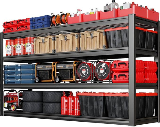 67" Wide Garage Shelving Unit, 67" W x 24" D x 68" H, Heavy Duty Garage Storage Shelves,3500 LBS Capacity, Industrial Adjustable Shelves for Basement Warehouse