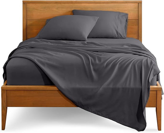 Bare Home Full Sheet Set - Luxury 1800 Ultra-Soft Microfiber Full Bed Sheets - Double Brushed - Deep Pockets - Easy Fit - 4 Piece Set - Bedding Sheets & Pillowcases (Full, Forged Iron Grey)