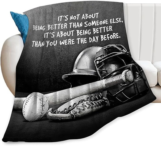 Tijuboni Baseball Sports Throw Blanket Baseball Gifts for Boys Girls Men Women Kids Adults Soft Flannel Fleece Blanket for Couch Sofa Bed Home Decor 60"x80"